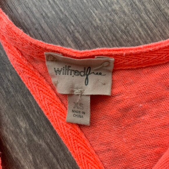 Aritzia Wilfred Free Tank Top Cropped Bright neon orange flowy Burnout Size XS - Picture 10 of 11